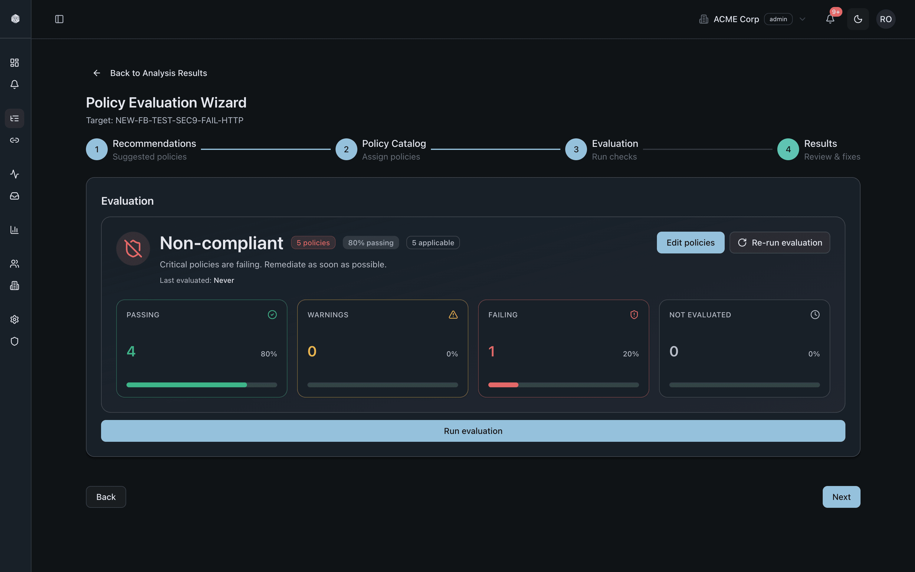 FlowBeacon remediation workflow screenshot, first view